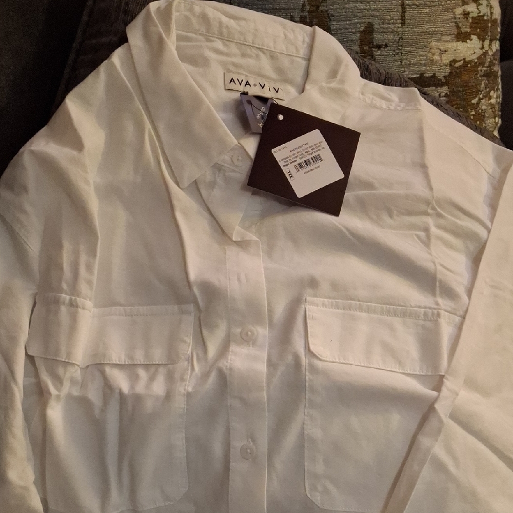 AVA & VIV Men's White Shirt